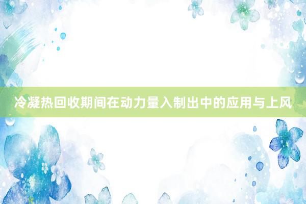 冷凝热回收期间在动力量入制出中的应用与上风